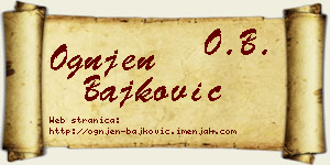 Ognjen Bajković vizit kartica